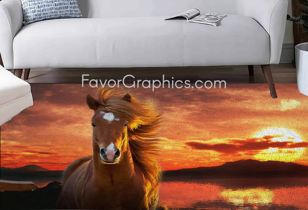 Horse Home Bedroom Decor Rug Carpet Mat