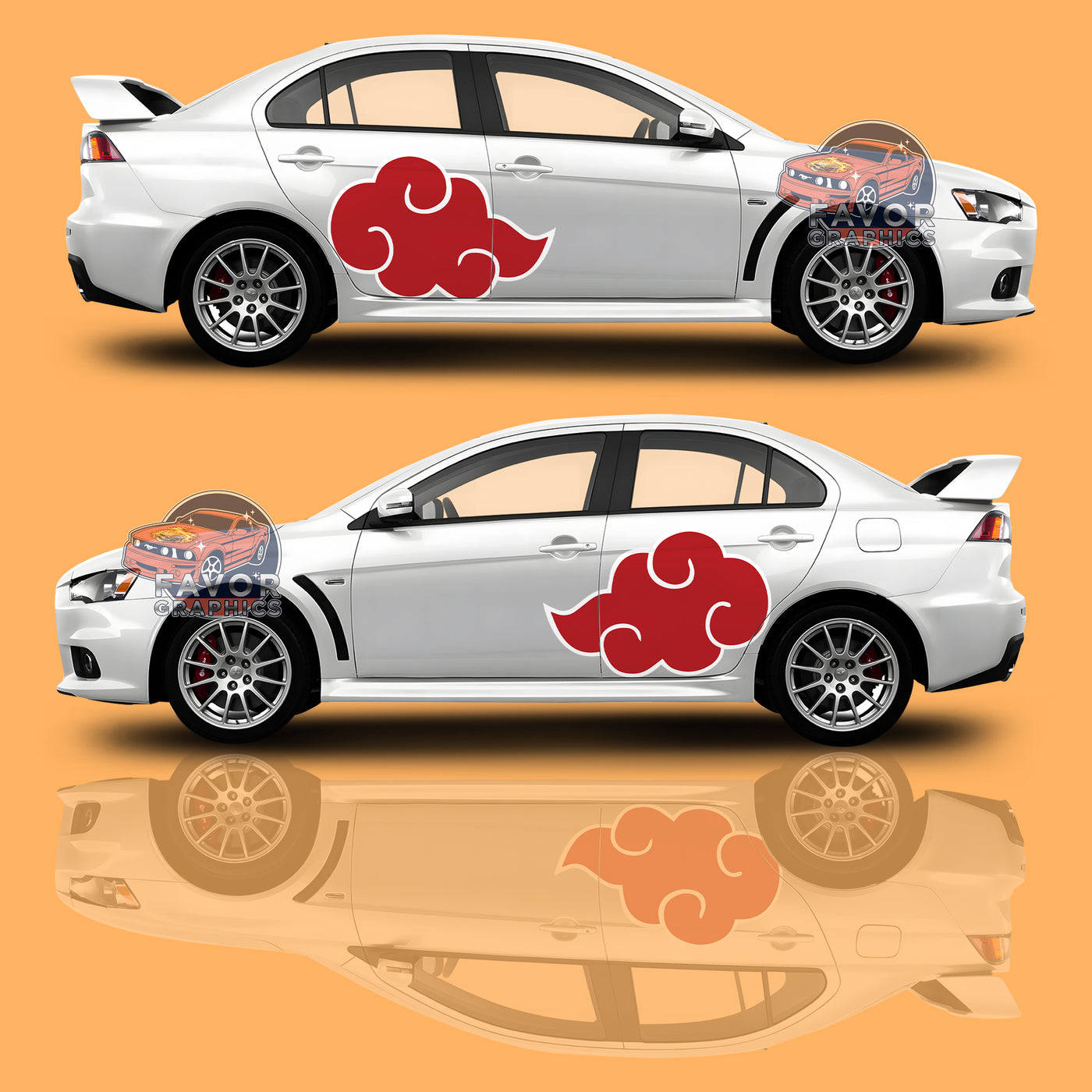 Akatsuki Naruto Itasha Car Side Door Decal Vinyl Sticker