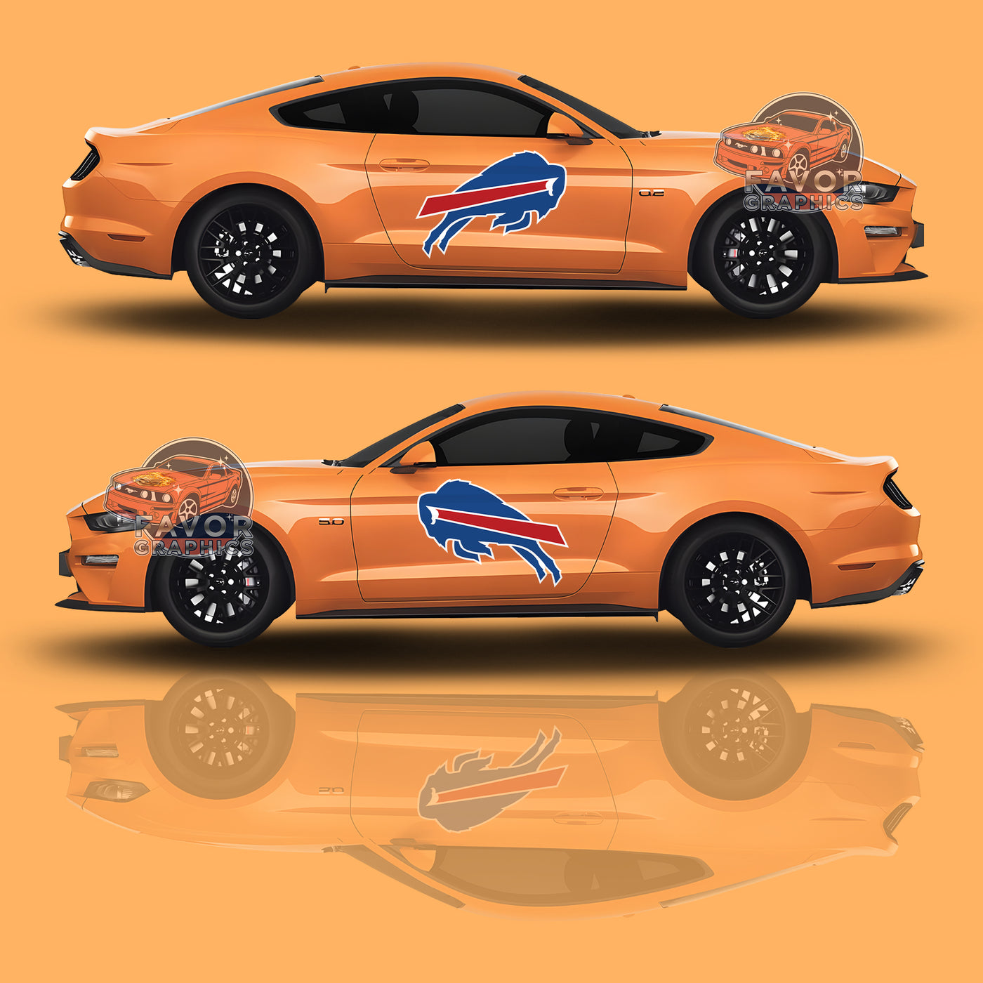 Buffalo Bills Itasha Car Side Door Decal Vinyl Sticker