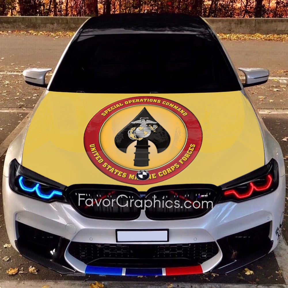 U.S. Marine Corps Itasha Car Vinyl Hood Wrap Decal Sticker