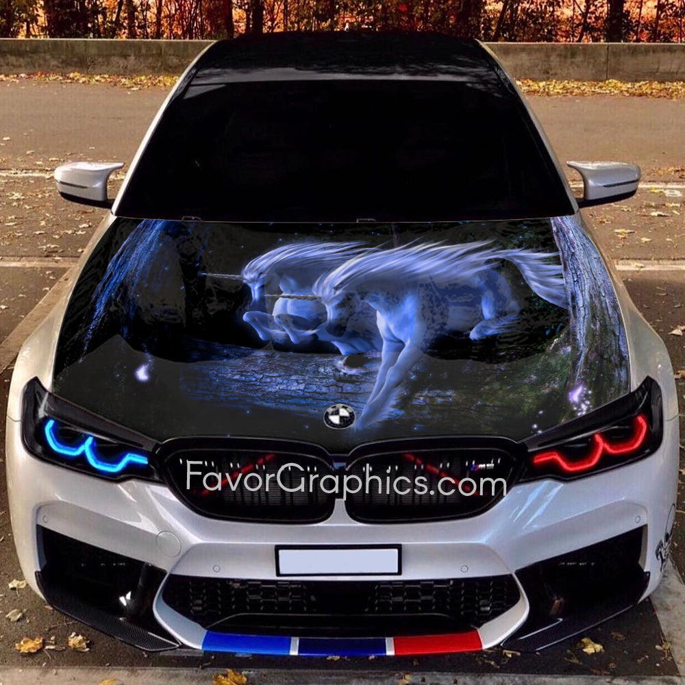 Unicorn Itasha Car Vinyl Hood Wrap Decal Sticker