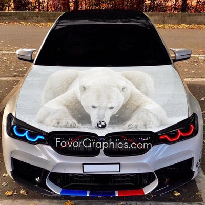 Polar Bear Itasha Car Vinyl Hood Wrap Decal Sticker