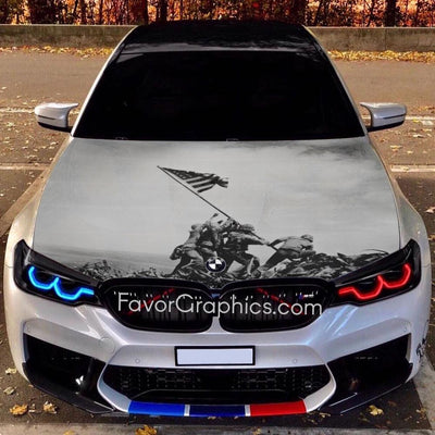 Iwo Jima Itasha Car Vinyl Hood Wrap Decal Sticker