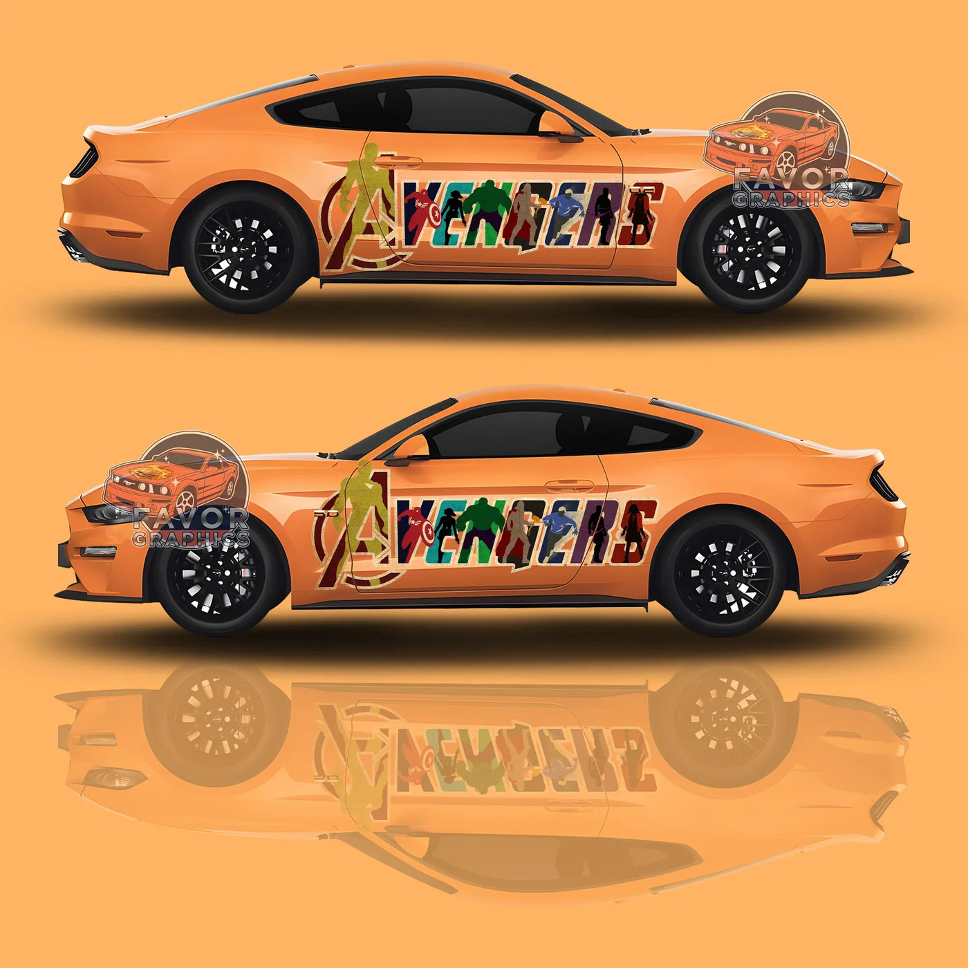 Avengers Superheroes Itasha Car Side Door Decal - Vinyl Sticker