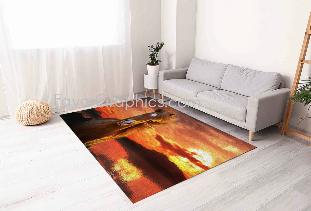 Horse Home Bedroom Decor Rug Carpet Mat