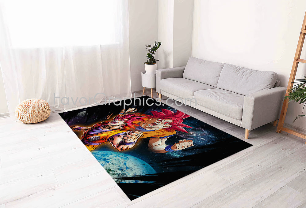 Goku Super Saiyan God Home Bedroom Decor Rug Carpet Mat