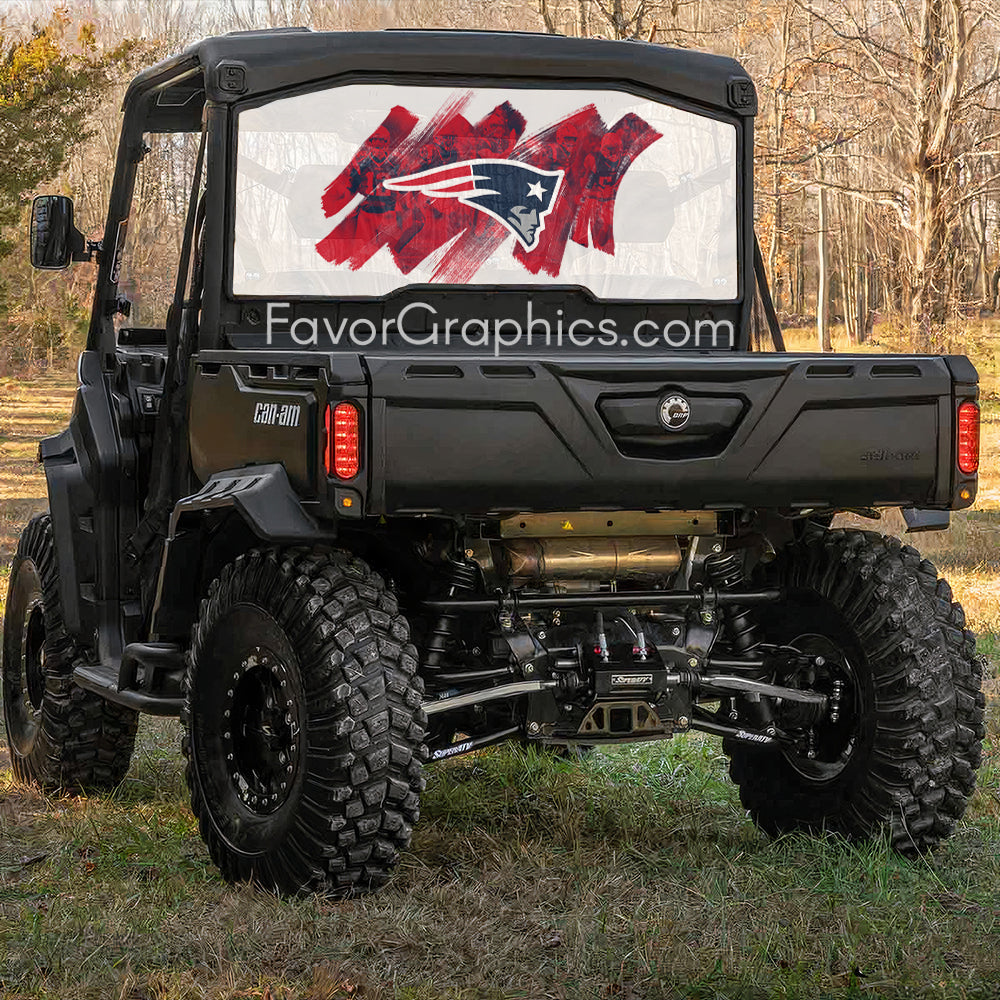 New England Patriots Rear Window Perforated Graphic Vinyl Decal Car Truck UTV