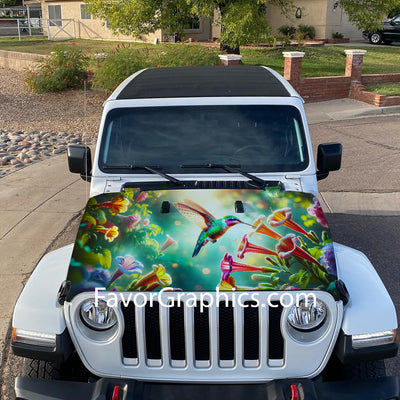 Hummingbird Itasha Car Vinyl Hood Wrap Decal Sticker