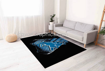 Detroit Lions Home Bedroom Decor Rug Carpet Mat