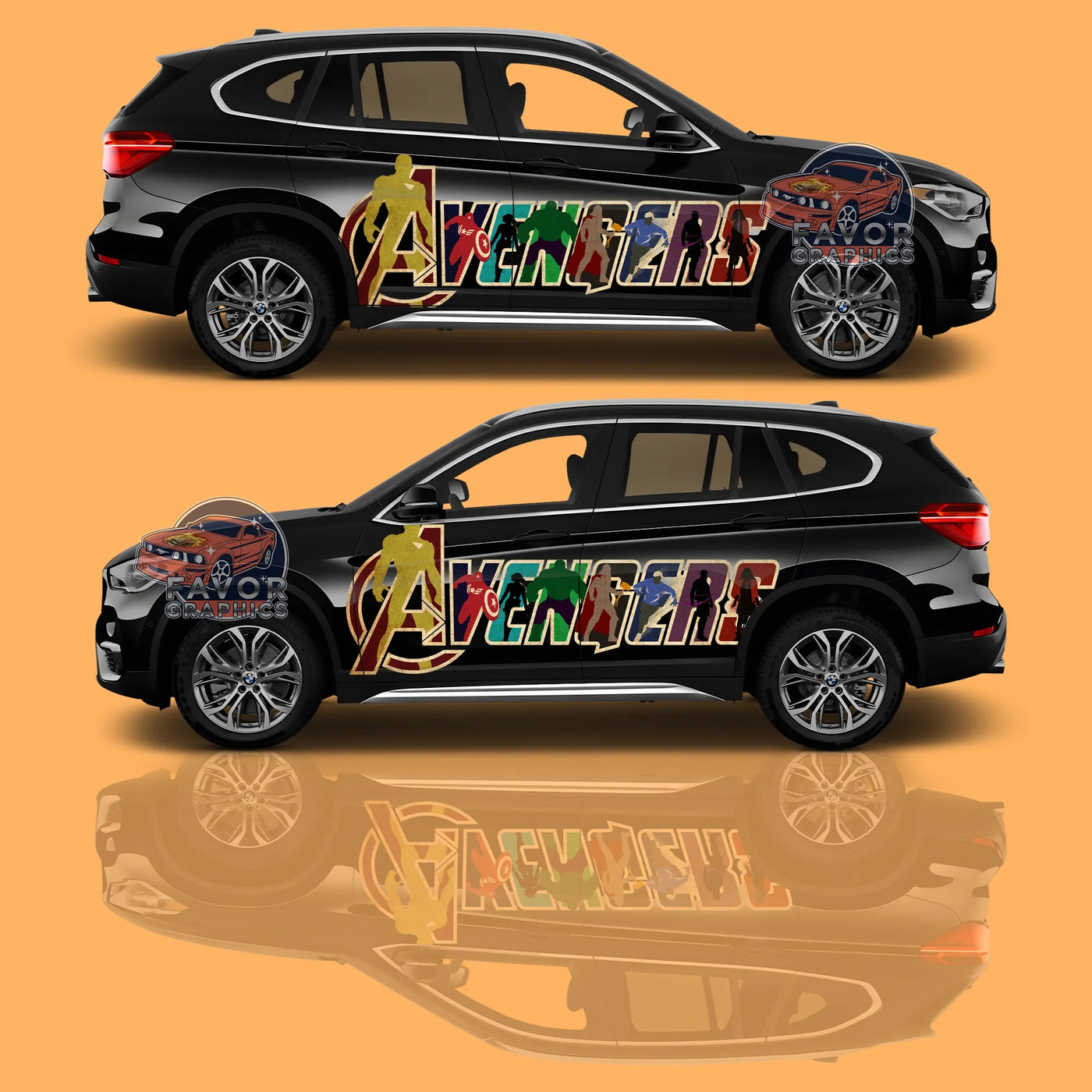 Avengers Superheroes Itasha Car Side Door Decal - Vinyl Sticker