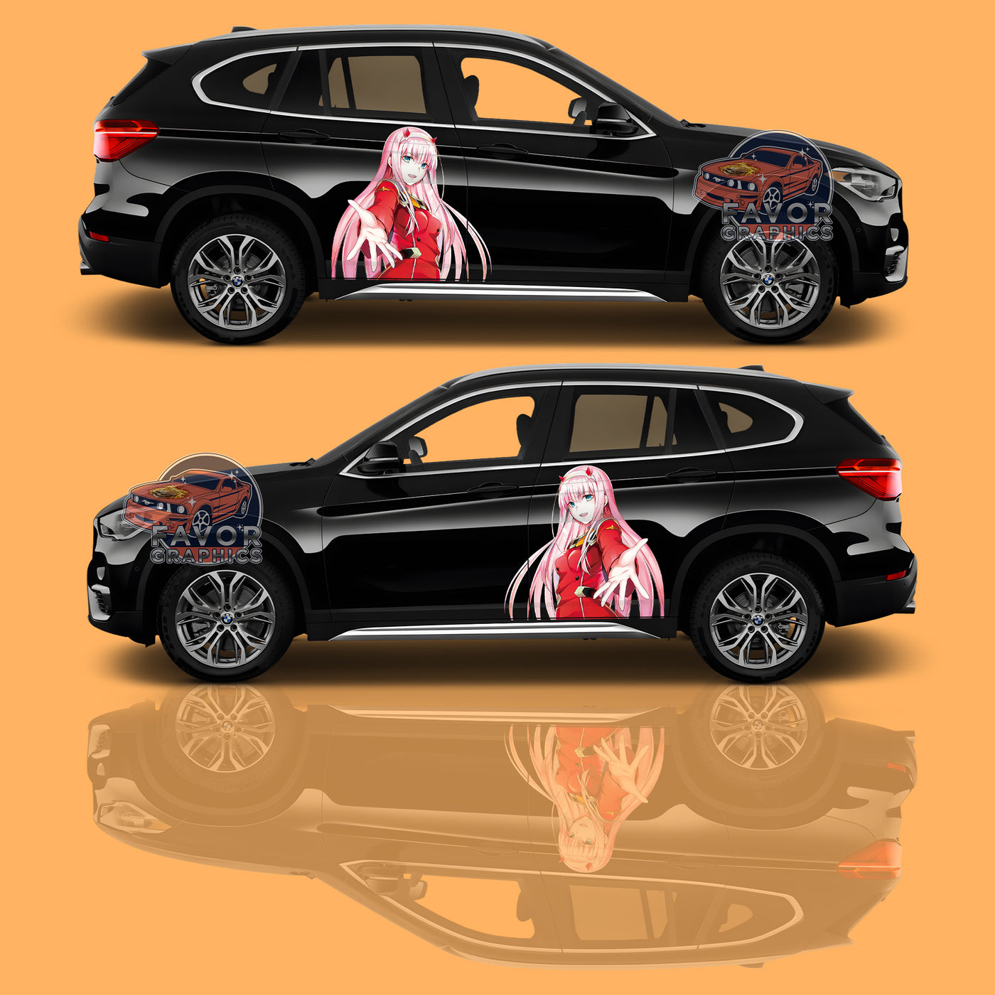 Zero Two Itasha Car Side Door Decal Vinyl Sticker