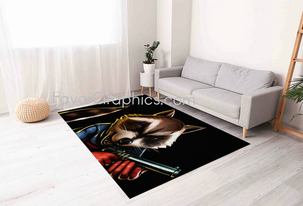 Rocket Raccoon Home Bedroom Decor Rug Carpet Mat