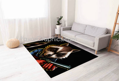 Rocket Raccoon Home Bedroom Decor Rug Carpet Mat