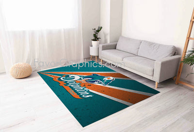 Miami Dolphins Home Bedroom Decor Rug Carpet Mat