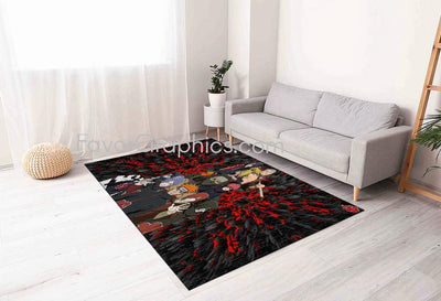 Akatsuki Naruto Home Bedroom Decor Rug Carpet Mat