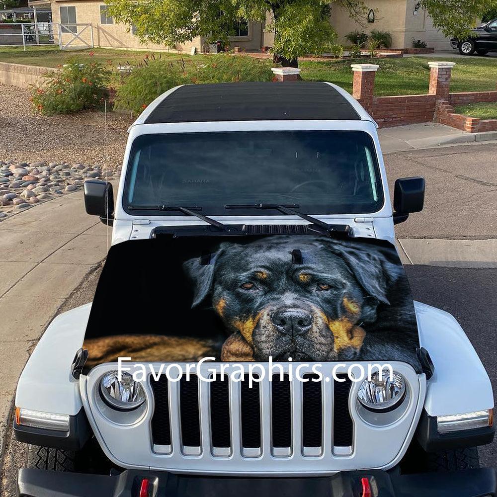 Rottweiler Itasha Car Vinyl Hood Wrap Decal Sticker