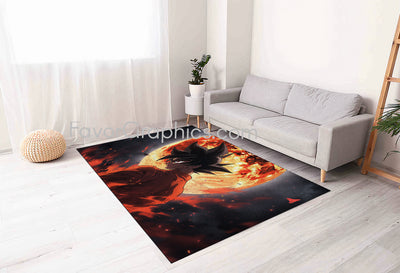 Black Goku Home Bedroom Decor Rug Carpet Mat