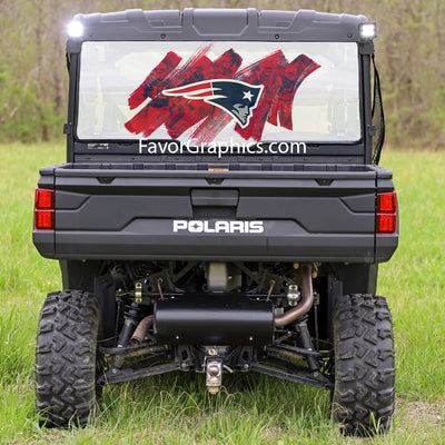 New England Patriots Rear Window Perforated Graphic Vinyl Decal Car Truck UTV