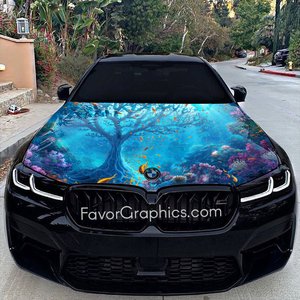 Underwater Under The Sea Itasha Car Vinyl Hood Wrap Decal Sticker