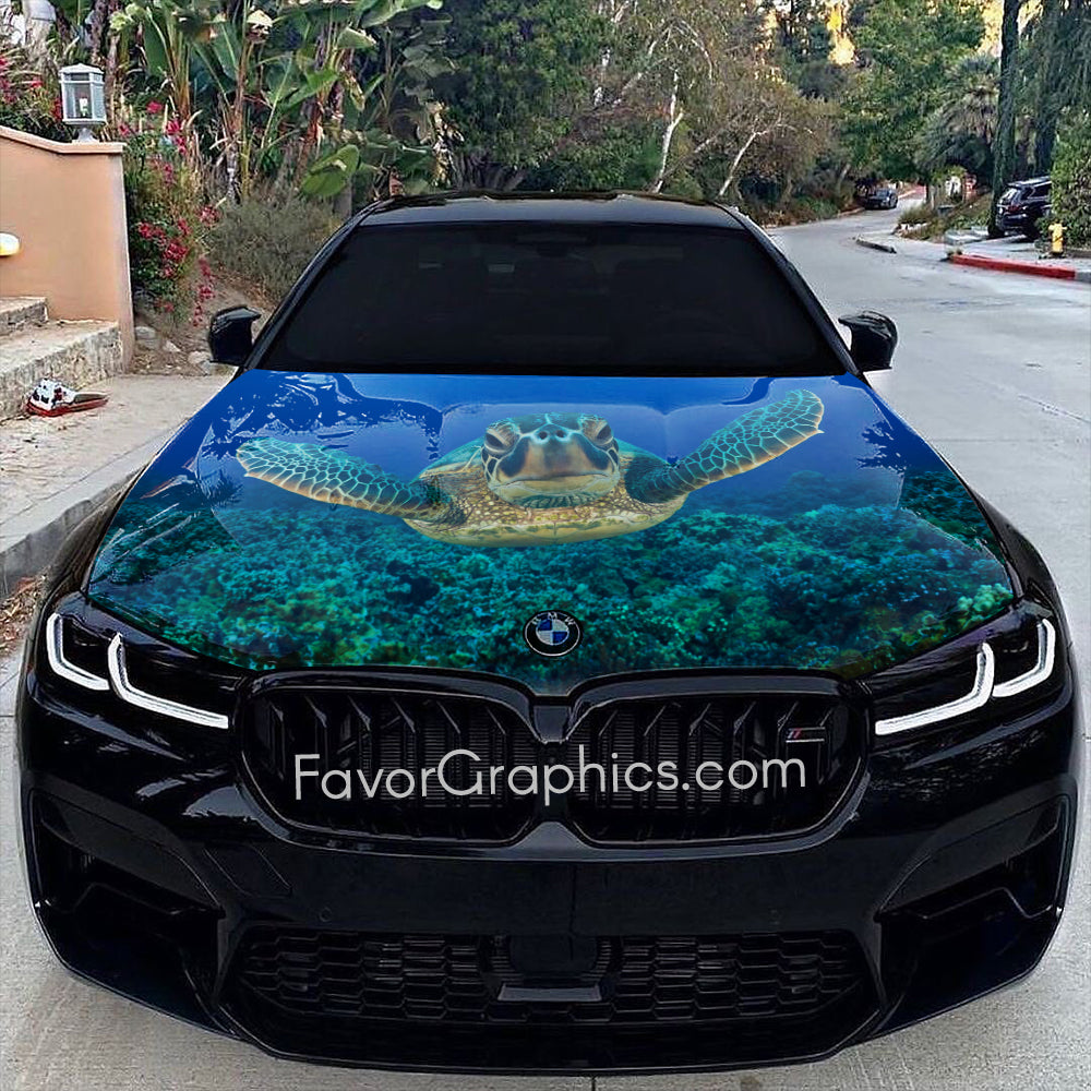 Sea Turtle  Itasha Car Vinyl Hood Wrap Decal Sticker