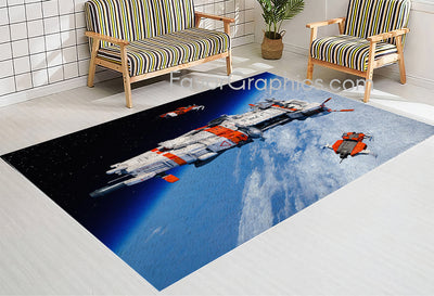 Spaceship Spacecraft Home Bedroom Decor Rug Carpet Mat