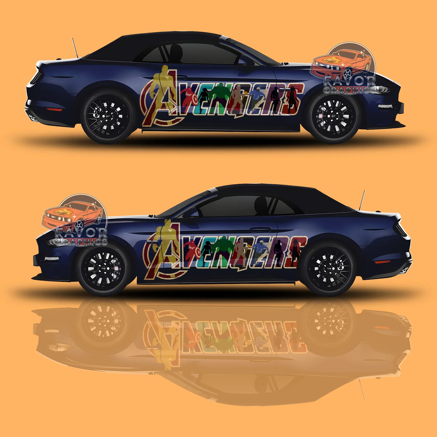 Avengers Superheroes Itasha Car Side Door Decal - Vinyl Sticker