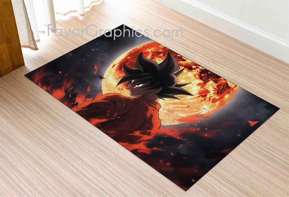 Black Goku Home Bedroom Decor Rug Carpet Mat