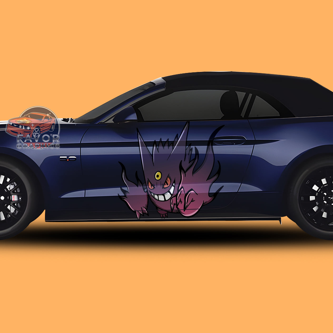 Gengar (Pokemon) Itasha Car Side Door Decal Vinyl Sticker