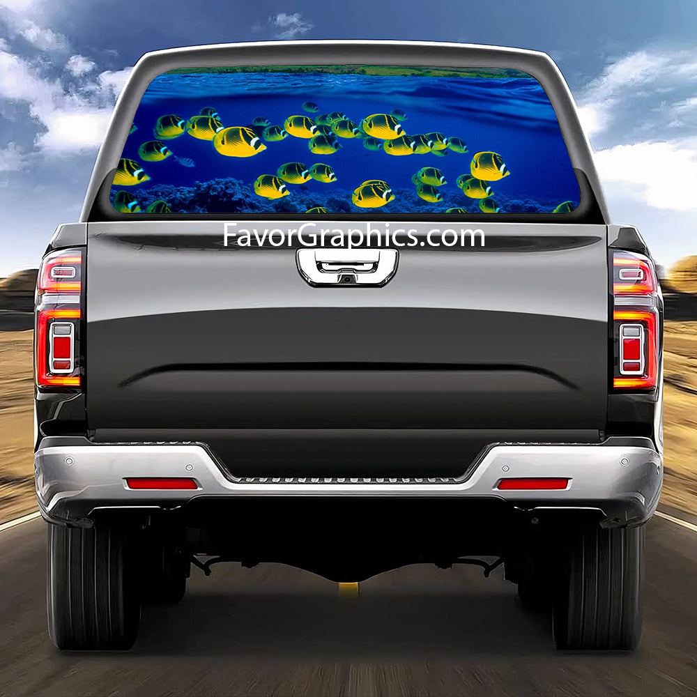 Butterflyfish Rear Window Perforated Graphic Vinyl Decal Car Truck UTV