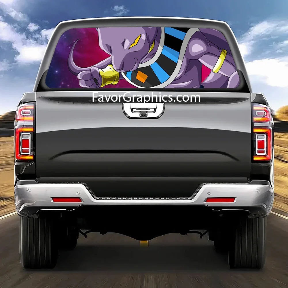 Beerus Dragon Ball Rear Window Perforated Graphic Vinyl Decal Car Truck UTV