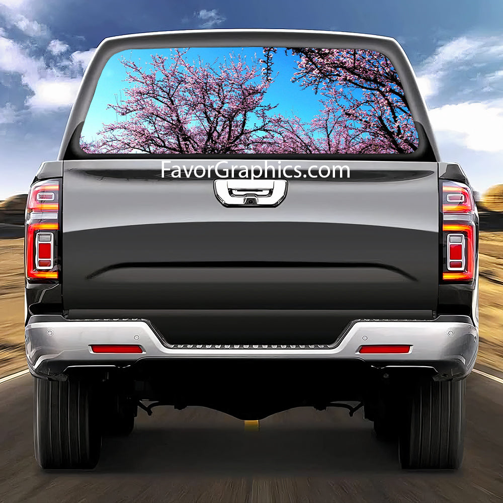 Cherry Blossom Rear Window Perforated Graphic Vinyl Decal Car Truck UTV