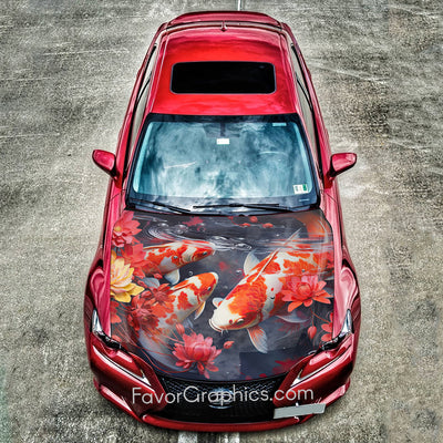 Koi Fish Itasha Car Vinyl Hood Wrap Decal Sticker