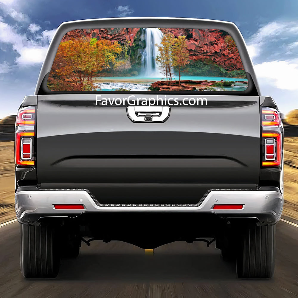 Waterfall Rear Window Perforated Graphic Vinyl Decal Car Truck UTV