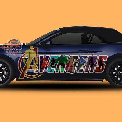 Avengers Superheroes Itasha Car Side Door Decal - Vinyl Sticker