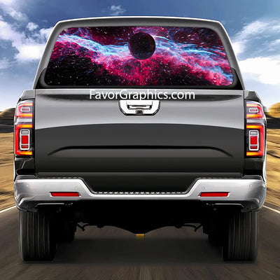 Outer Space Planet Rear Window Perforated Graphic Vinyl Decal Car Truck UTV