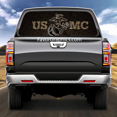 US Marine Corps Rear Window Perforated Graphic Vinyl Decal Car Truck UTV