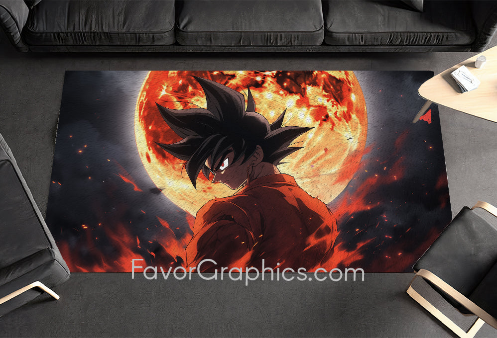 Black Goku Home Bedroom Decor Rug Carpet Mat