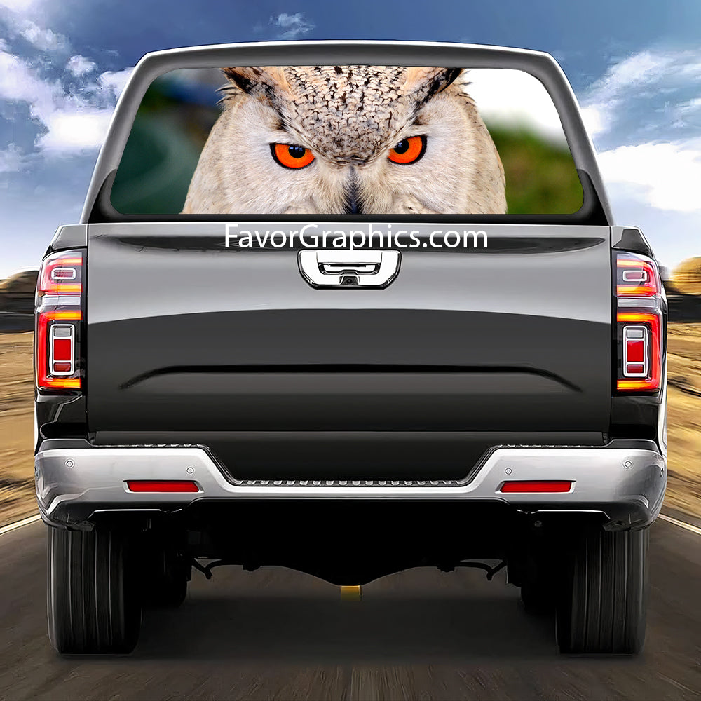 Owl Rear Window Perforated Graphic Vinyl Decal Car Truck UTV