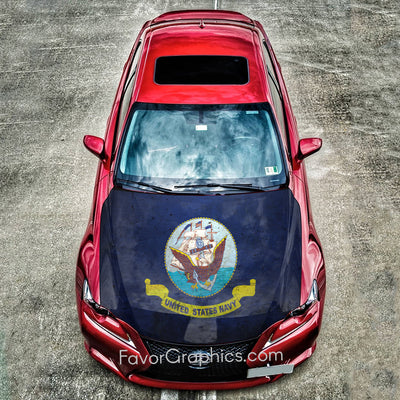 United States Navy Itasha Car Vinyl Hood Wrap Decal Sticker