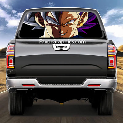 Goku Vegeta Rear Window Perforated Graphic Vinyl Decal Car Truck UTV