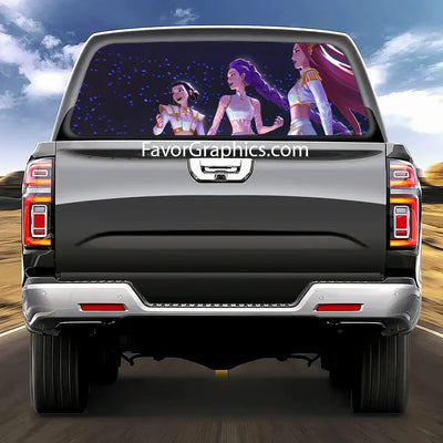 Huntrix HUNTR/X Kpop Demon Hunters Rear Window Perforated Vinyl Car Truck