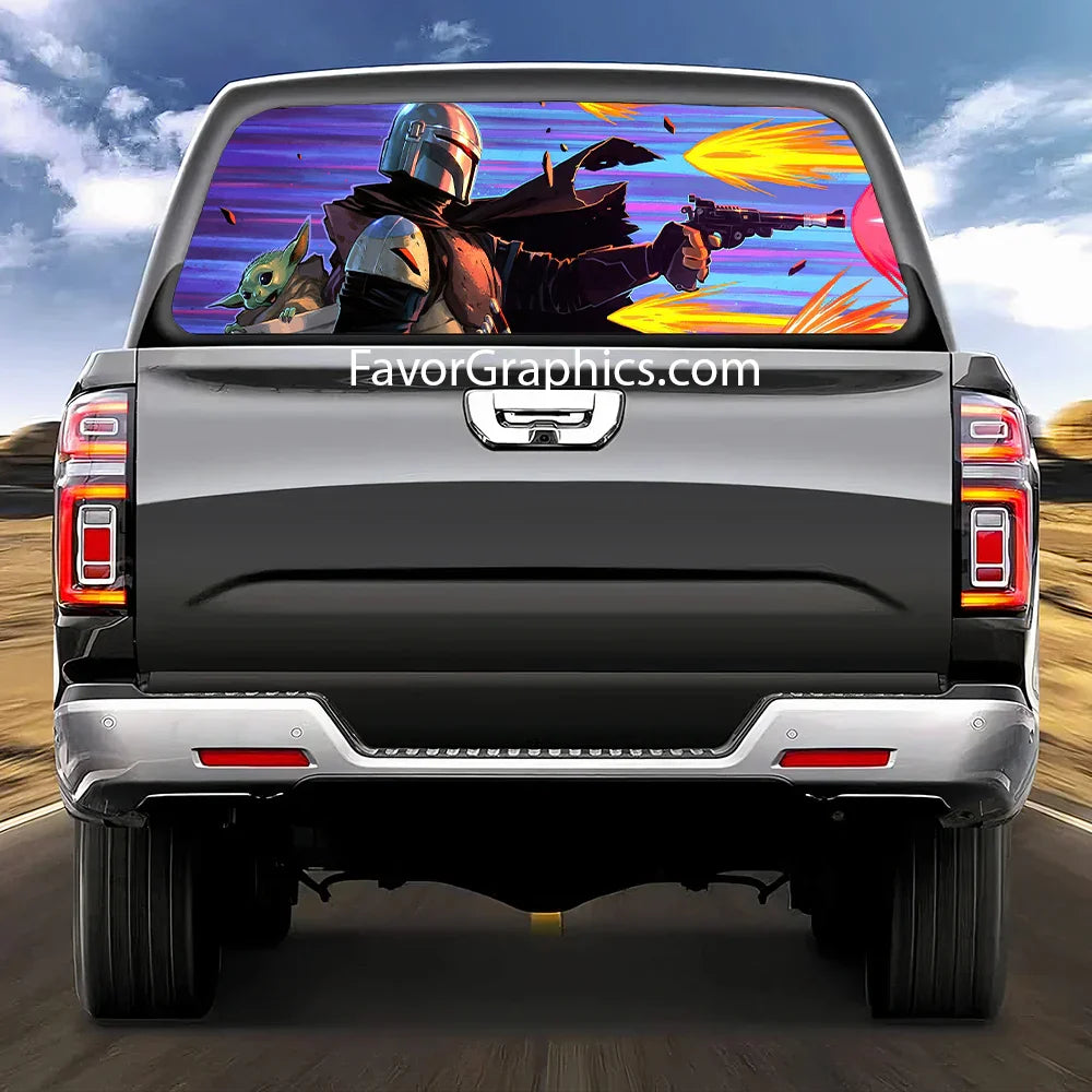 The Mandalorian Rear Window Perforated Graphic Vinyl Decal Car Truck UTV