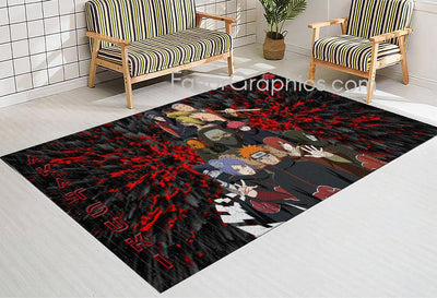 Akatsuki Naruto Home Bedroom Decor Rug Carpet Mat