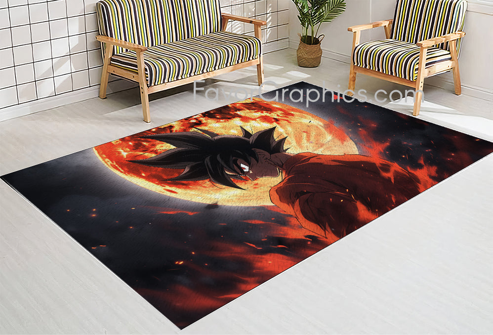 Black Goku Home Bedroom Decor Rug Carpet Mat