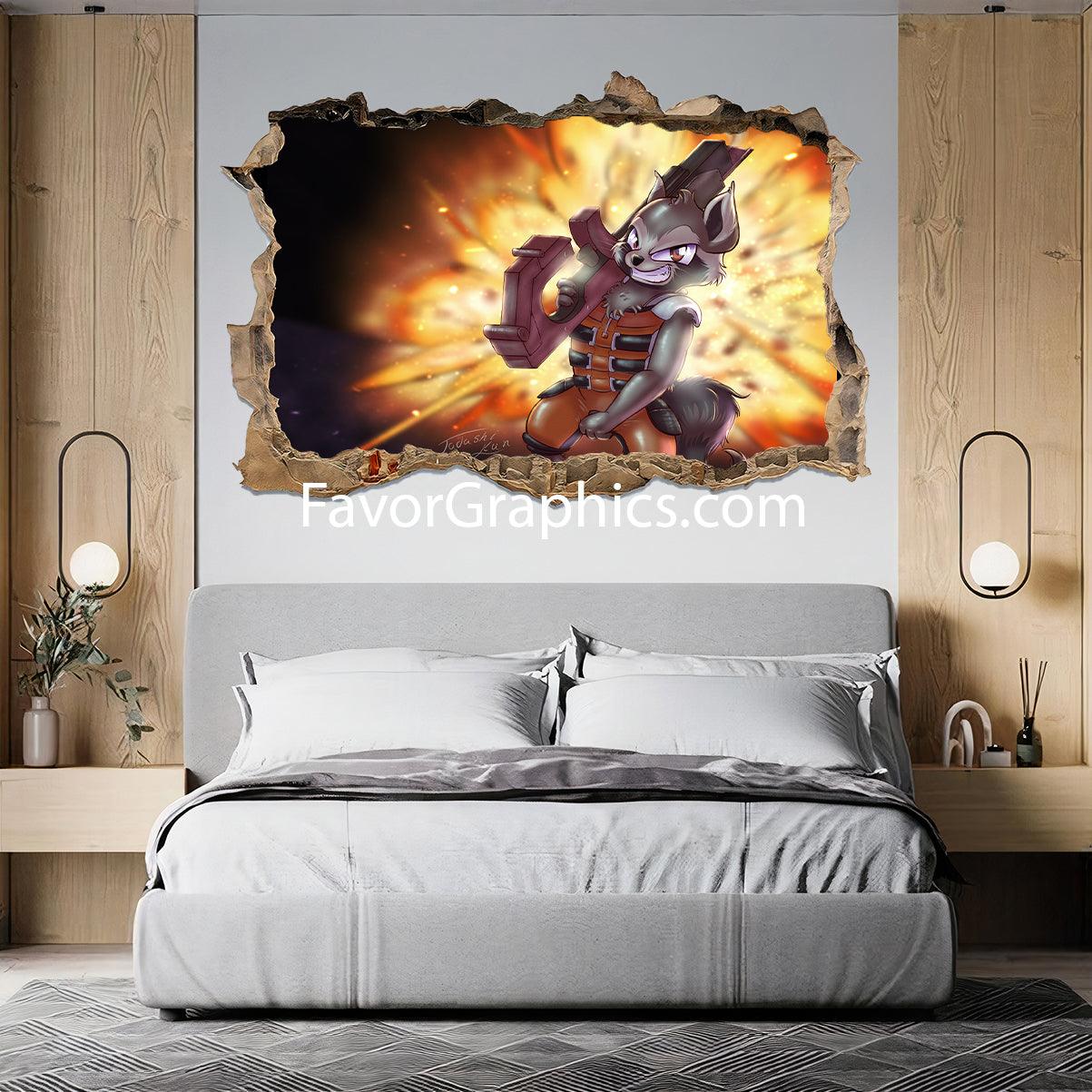 Rocket Raccoon Vinyl Wall Art Decal Sticker Poster Print Mural