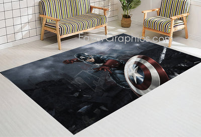 Captain America Home Bedroom Decor Rug Carpet Mat