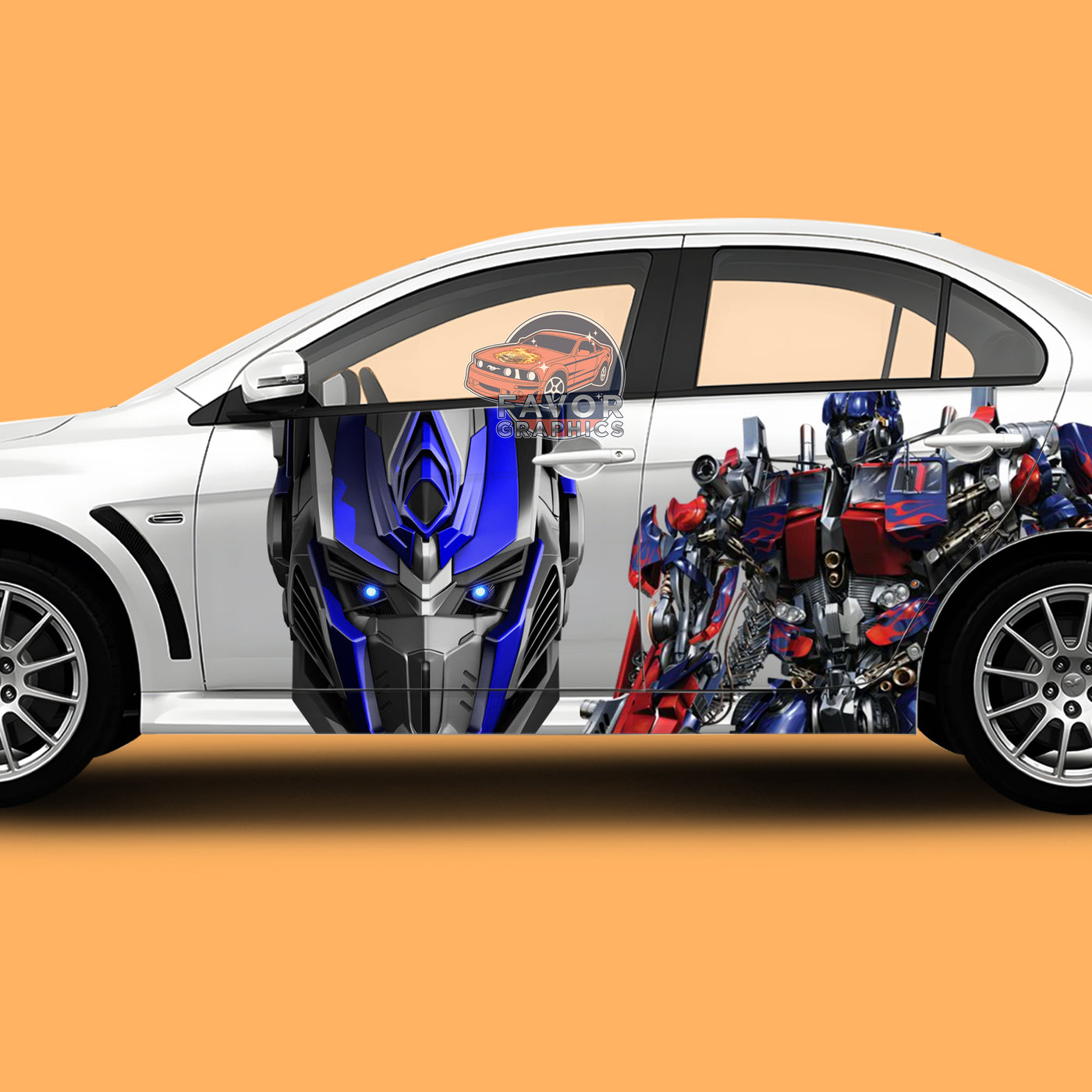 Optimus Prime Itasha Car Side Door Decal Vinyl Sticker