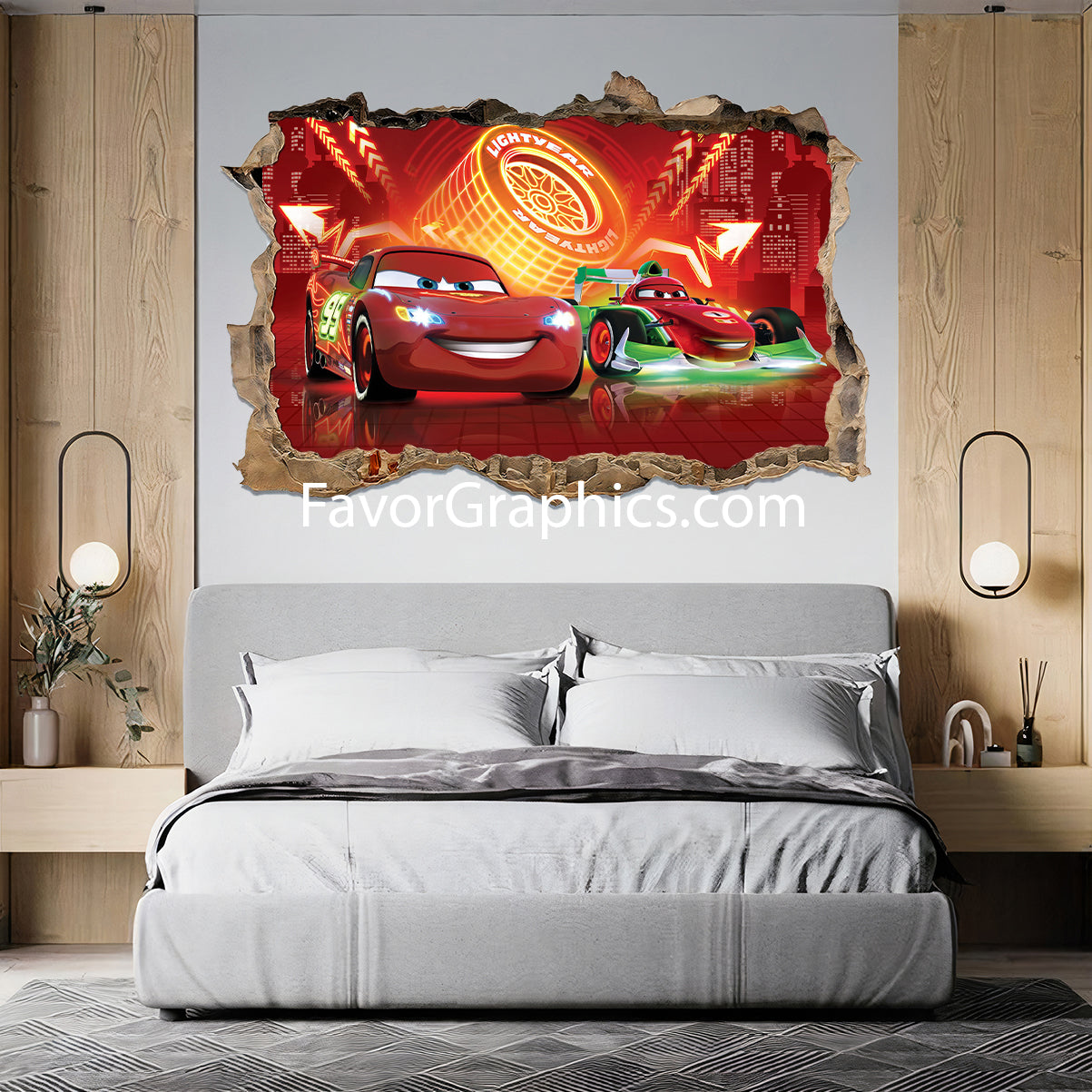 Car Race Cartoon Vinyl Wall Art Decal Sticker Poster Print Mural