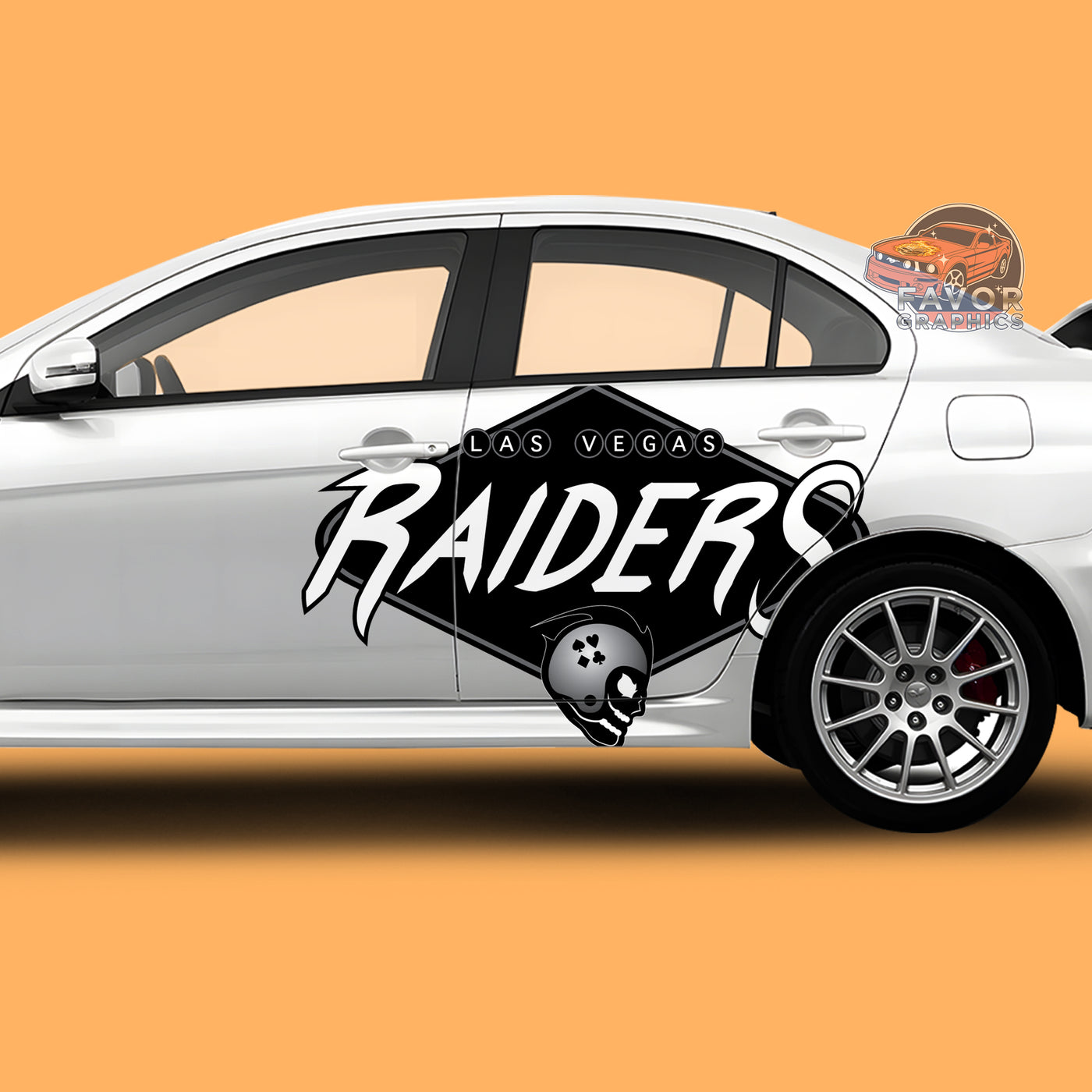 Las Vegas Raiders Itasha Car Side Door Decal Vinyl Sticker