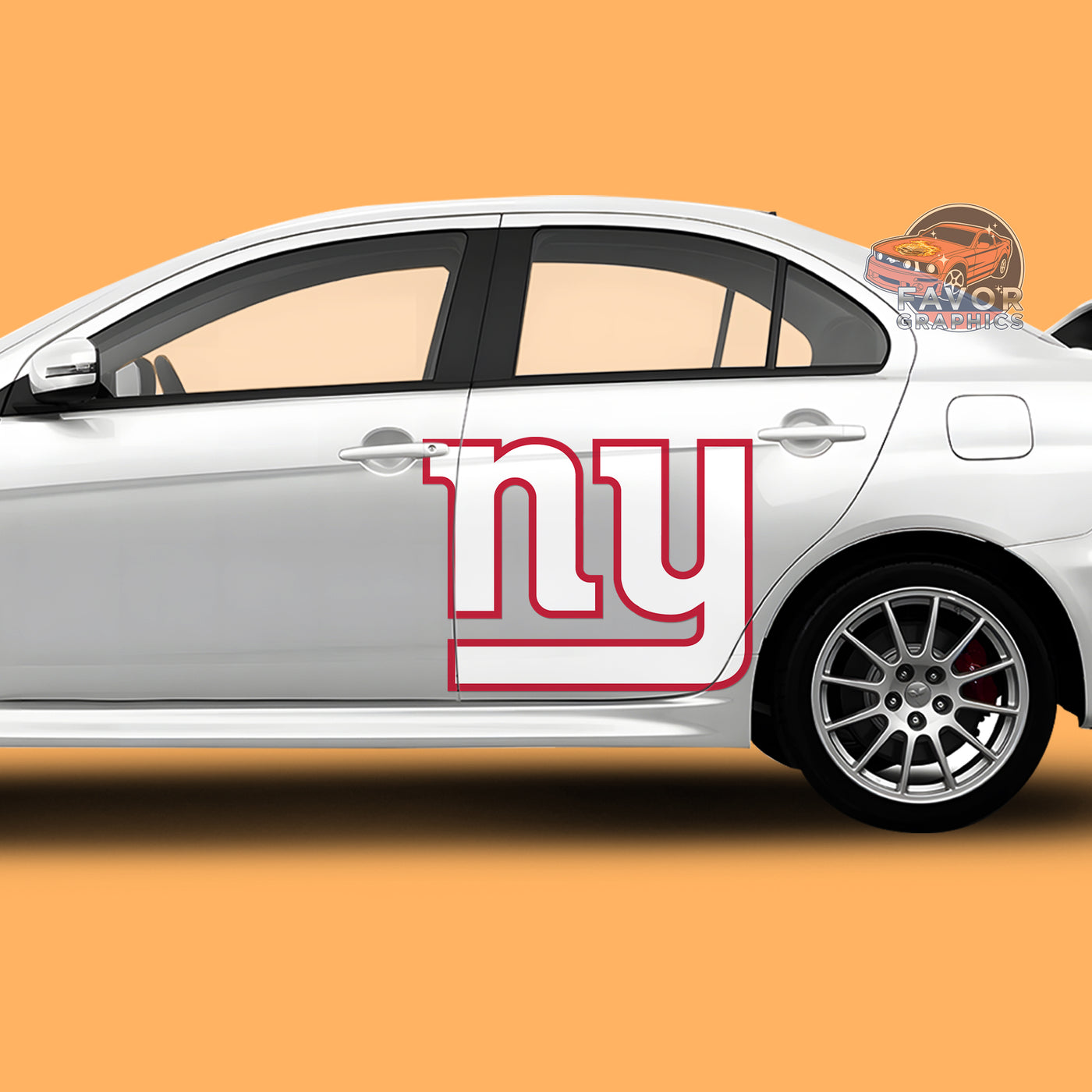 New York Giants Itasha Car Side Door Decal Vinyl Sticker